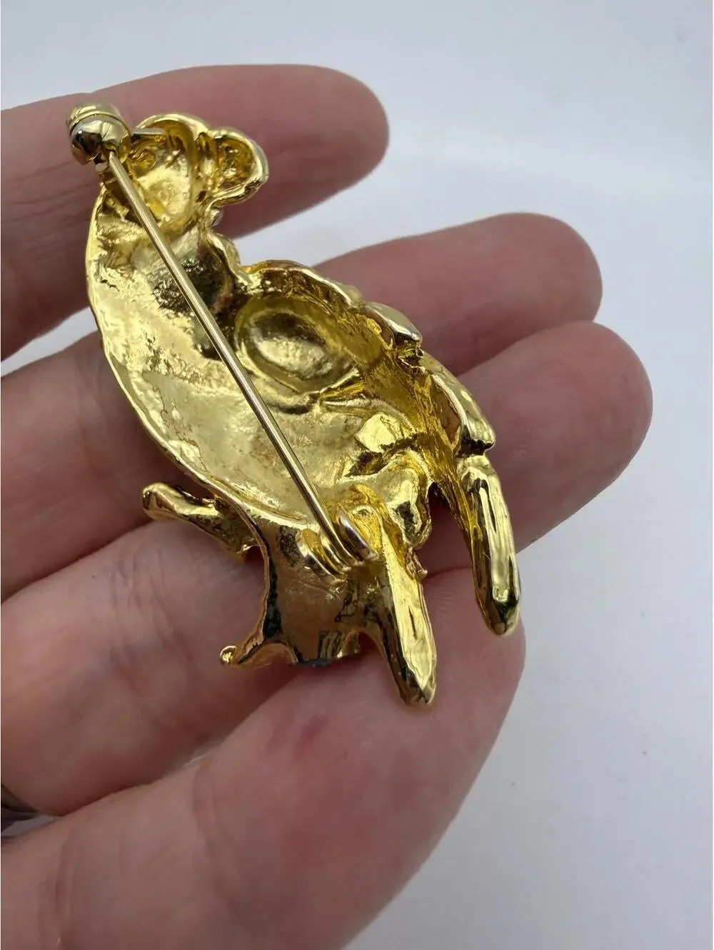 Vintage Parrot Brooch with Colorful Enamel and Rhinestones